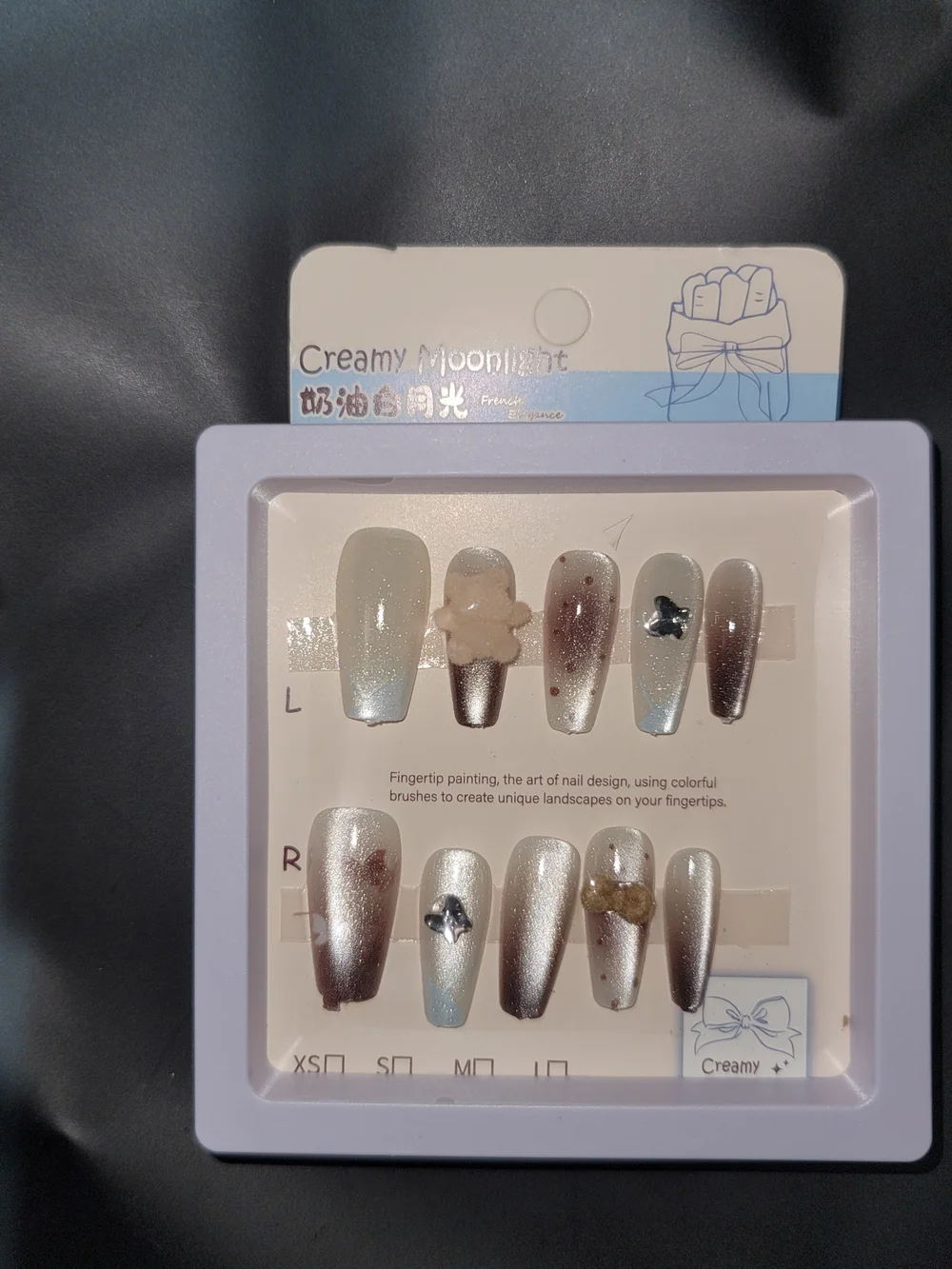 Press On Nail Set Of 6 Desing - Pink & Nude Artificial Nails